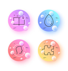 Puzzle Manual And Face Id Minimal Line Icons For