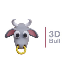 Realistic Bull On White Background Beast Mask