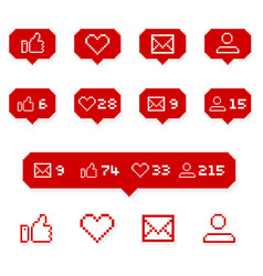 Social Media Notification Icon Pixel Art Style