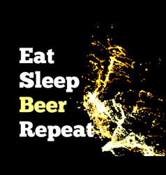 Splash Of Beer On A Black Background With Text