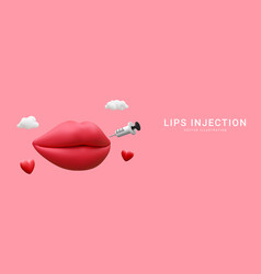 3d Realistic Banner For Lip Injection Concept