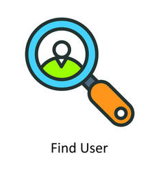 Find User Fill Outline Icon Design