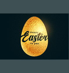 Happy Easter Golden Egg In Textured Foil Style