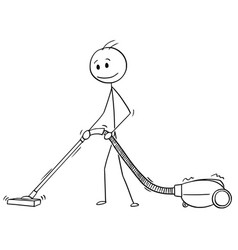 Cartoon man mopping or cleaning floor Royalty Free Vector