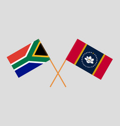 Crossed Flags Of Republic South Africa