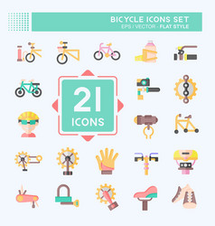 Icon Set Bicycle Related To Hobby Symbol Flat