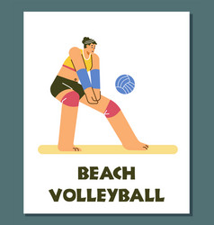 Poster Or Vertical Banner About Beach Volleyball