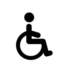 Wheelchair Handicapped Access Sign Or Symbol Flat