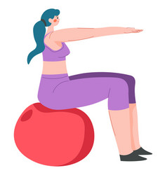 Woman Exercising On Fitness Ball Gym Workout