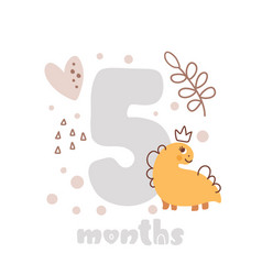 5 Five Months Anniversary Card Baby Shower Print