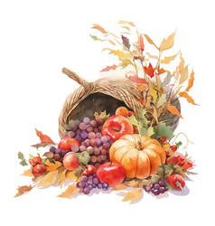 Cornucopia Basket Of Fruits And Vegetables