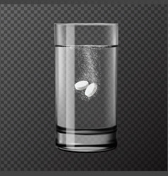 Effervescent Pill In Water Glass Soluble Tablets