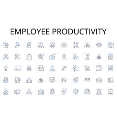 Employee Productivity Line Icons Collection