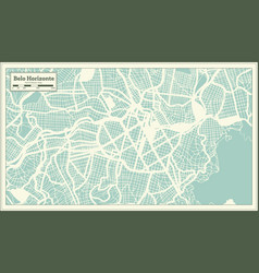 Belo Horizonte Brazil City Map In Retro Style