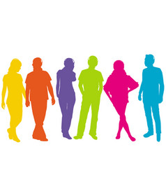 Colored Silhouettes Of People With Headphones