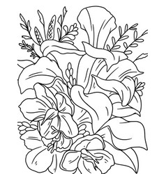 Exotic Bouquet Of Flowers Doodle Flower Coloring