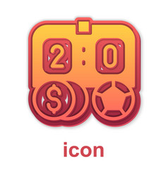 Gold Soccer Football Betting Money Icon Isolated