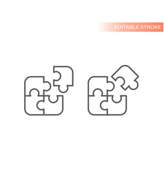 Jigsaw Puzzle Piece Line Icon