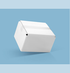 3d Cardboard Closed Box Isolated On Blue