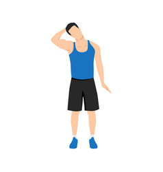 Man Doing Neck Stretch Exercise Flat