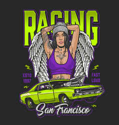 Racing Hot Girl Colorful Flyer