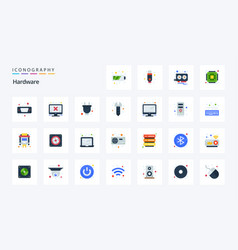 25 Hardware Flat Color Icon Pack