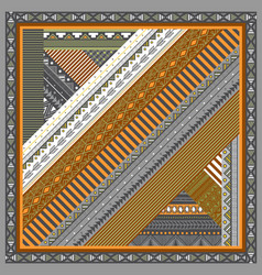 Gray And Orange Ethnic Pattern