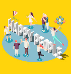 Happy People Isometric Background