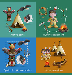 Native American Design Icons Set