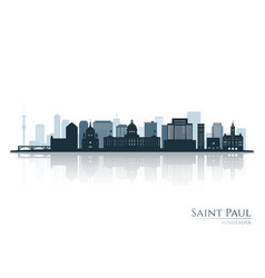 Saint Paul Skyline Silhouette With Reflection