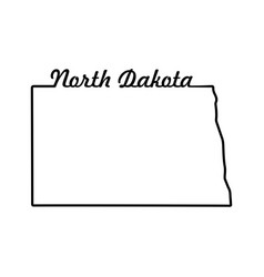 Us State Map North Dakota Outline Symbol