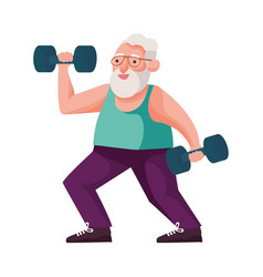 Old Man Lifting Dumbbells