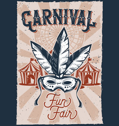 Poster Design With Of A Carnival Mask And Tent