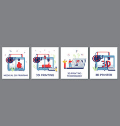 3d Printing Or Additive Technology Posters Set