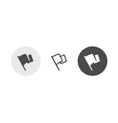 Flag Waving Icon Simple Pictogram Logo Set Line