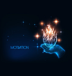 Futuristic Motivation Concept With Glowing Low