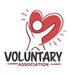 Voluntary Association Label With Person And Heart