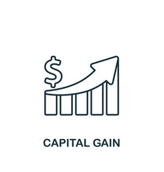 Capital Gain Icon Line Simple Line Stock Market