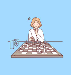 Clever Girl Playing Chess