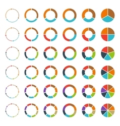 Segmented Pie Charts And Arrows Set