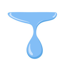 Water Drop Dripping Flowing Down Aqua Blob