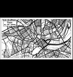 Caen France City Map In Black And White Color