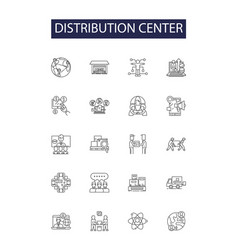 Distribution Center Line Icons And Signs