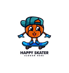 Logo Happy Skater Mascot Cartoon Style