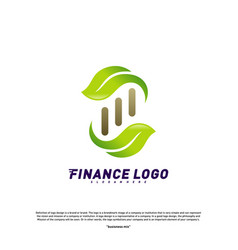 Financial With Leaf Logo Design Concept Green