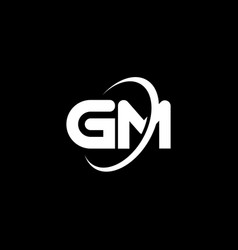 Gm logo g m design white gm letter gmg m letter Vector Image