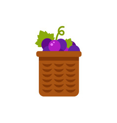 Grape Harvest In Basket Icon