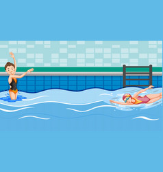 Scene With Two Swimmers In Pool