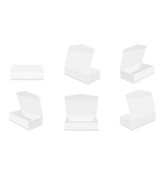 Set Of Rectangle Boxes Mockups With Lid