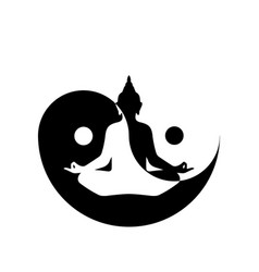 Symbol Of Yin And Yang With An Buddha